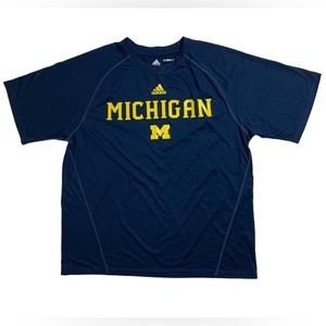 Michigan Wolverines Adidas Collegiate Climalite Perfromance Tee Adult Short Tee